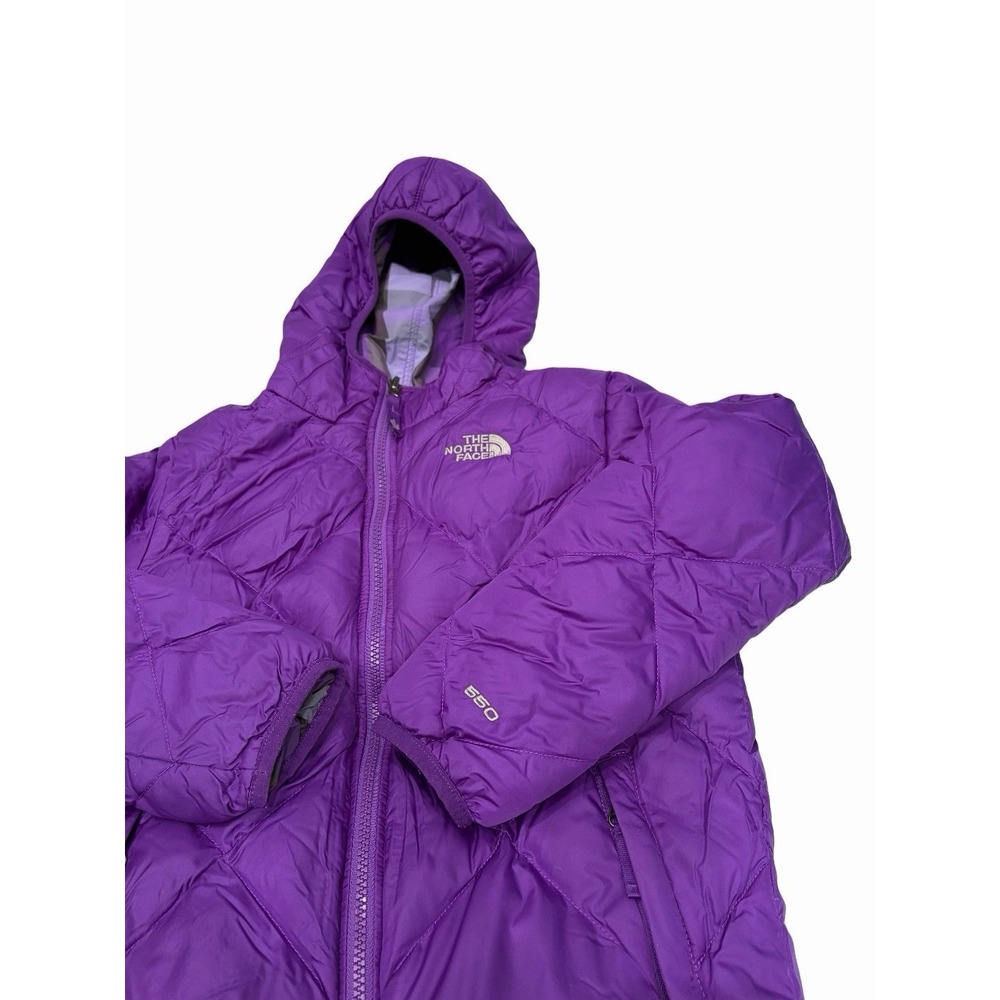 The North Face Girl Winter Puffer Down 550 Reversible Jacket Hooded Size M 10/12
